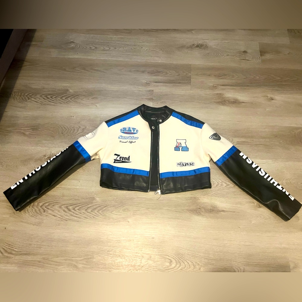 Biker style crop jacket